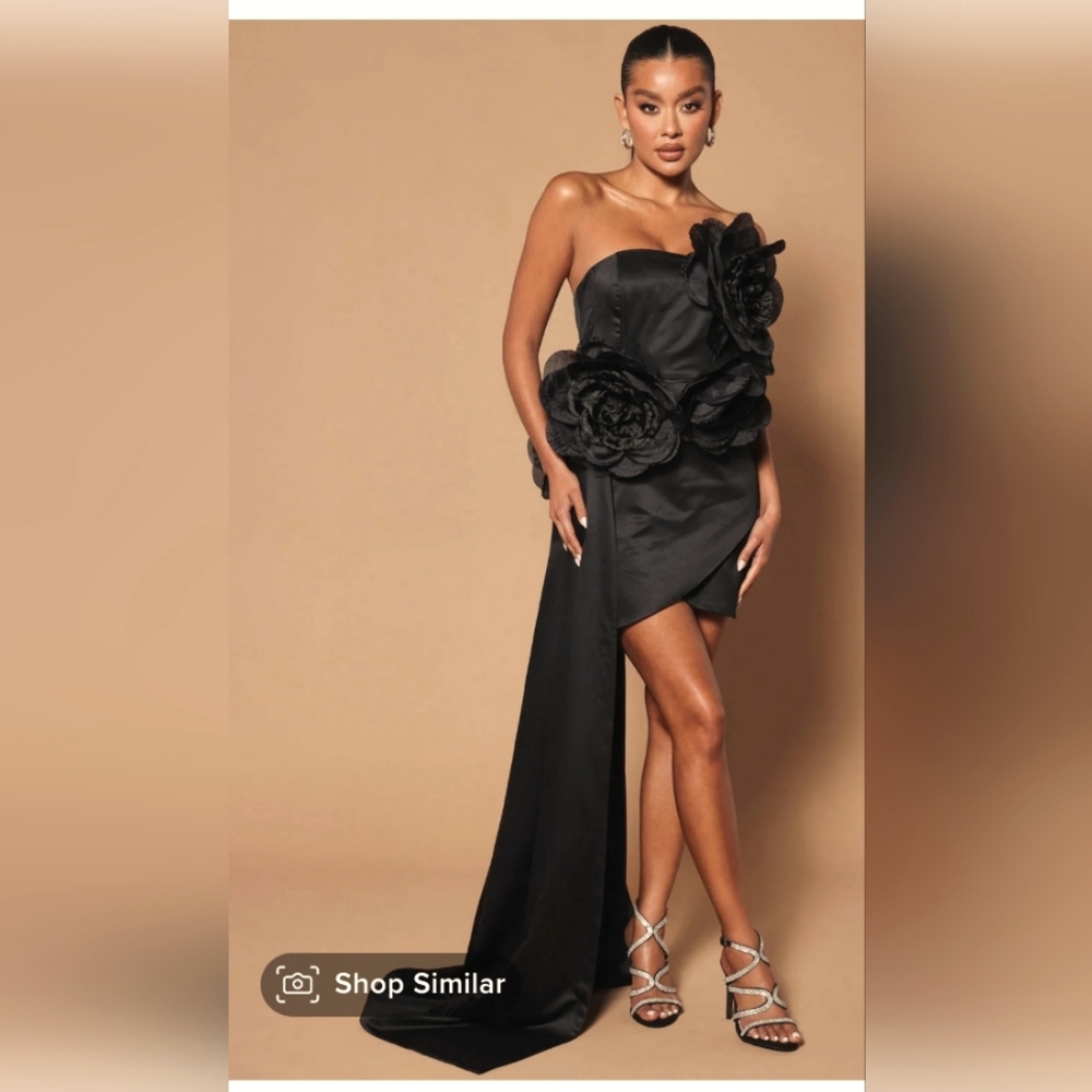 Black dress with drapes